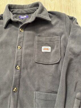 FA Men's Gray Fleece Shirt Jacket with Chest Patch